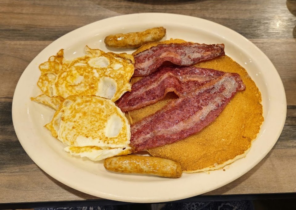 Pancakes with Canadian Bacon